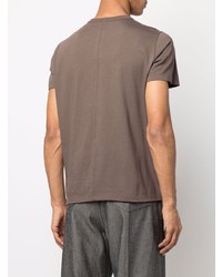 T-shirt à col rond marron Rick Owens