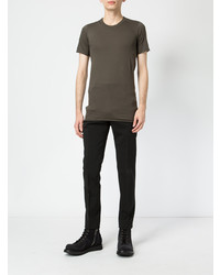 T-shirt à col rond marron Rick Owens