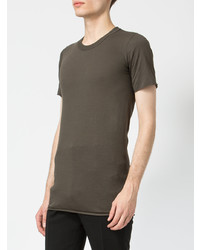 T-shirt à col rond marron Rick Owens