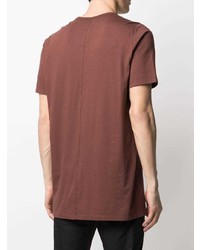 T-shirt à col rond marron Rick Owens