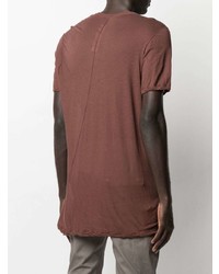 T-shirt à col rond marron Rick Owens