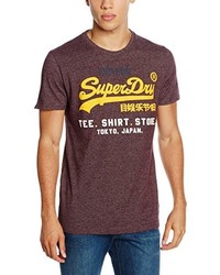 T-shirt à col rond marron Superdry