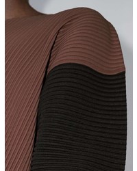 T-shirt à col rond marron Homme Plissé Issey Miyake