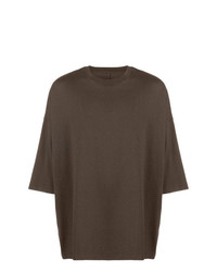 T-shirt à col rond marron Unravel Project
