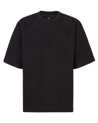 T-shirt à col rond matelassé noir Fendi