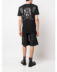 T-shirt à col rond matelassé noir Philipp Plein