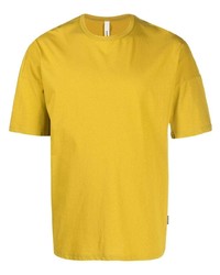 T-shirt à col rond moutarde Attachment