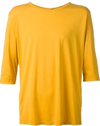 T-shirt à col rond moutarde Attachment