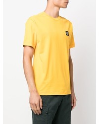 T-shirt à col rond moutarde Stone Island