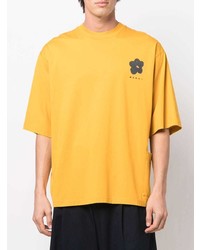 T-shirt à col rond moutarde Marni