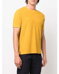T-shirt à col rond moutarde Zanone
