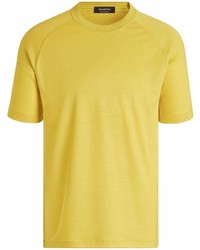 T-shirt à col rond moutarde Ermenegildo Zegna