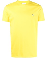 T-shirt à col rond moutarde Lacoste
