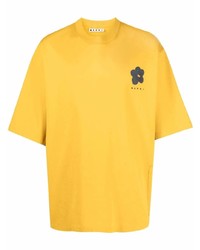 T-shirt à col rond moutarde Marni
