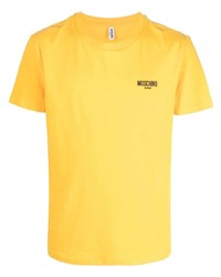 T-shirt à col rond moutarde Moschino