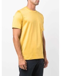 T-shirt à col rond moutarde Brioni