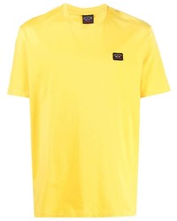 T-shirt à col rond moutarde Paul & Shark