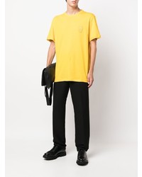 T-shirt à col rond moutarde Alexander McQueen