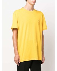 T-shirt à col rond moutarde Alexander McQueen