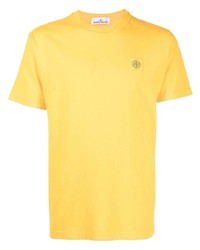 T-shirt à col rond moutarde Stone Island