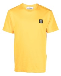 T-shirt à col rond moutarde Stone Island