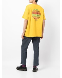 T-shirt à col rond moutarde Stussy