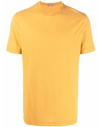 T-shirt à col rond moutarde Zanone
