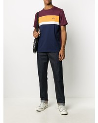 T-shirt à col rond multicolore Fred Perry