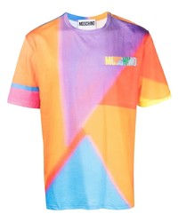 T-shirt à col rond multicolore Moschino