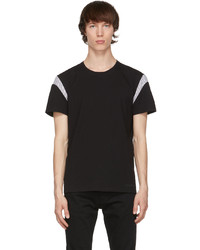 T-shirt à col rond noir et blanc Alexander McQueen