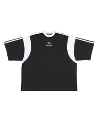 T-shirt à col rond noir et blanc Balenciaga