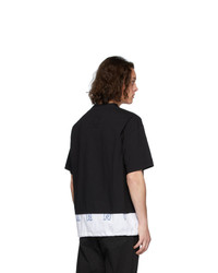 T-shirt à col rond noir et blanc Marni