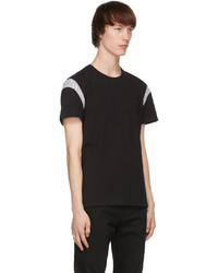 T-shirt à col rond noir et blanc Alexander McQueen