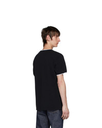 T-shirt à col rond noir et blanc Kenzo