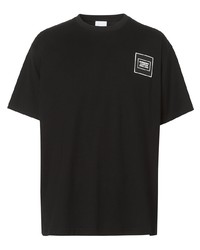 T-shirt à col rond noir et blanc Burberry