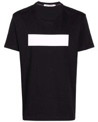 T-shirt à col rond noir et blanc Calvin Klein Jeans