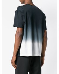 T-shirt à col rond noir et blanc Issey Miyake Men