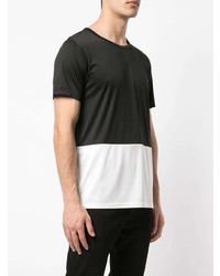 T-shirt à col rond noir et blanc Onia
