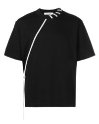 T-shirt à col rond noir et blanc Craig Green