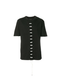 T-shirt à col rond noir et blanc D.GNAK