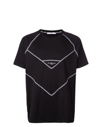 T-shirt à col rond noir et blanc Givenchy