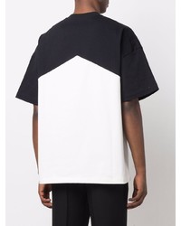 T-shirt à col rond noir et blanc Jil Sander