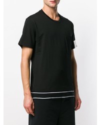 T-shirt à col rond noir et blanc Maison Mihara Yasuhiro