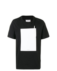 T-shirt à col rond noir et blanc Maison Margiela