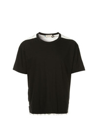 T-shirt à col rond noir et blanc Marni
