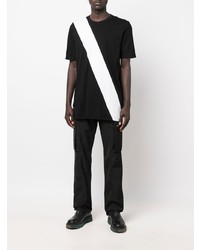 T-shirt à col rond noir et blanc 11 By Boris Bidjan Saberi