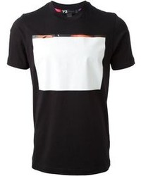 T-shirt à col rond noir et blanc Y-3