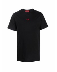 T-shirt à col rond noir 424