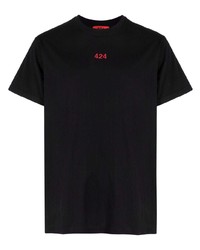 T-shirt à col rond noir 424