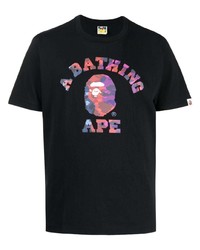 T-shirt à col rond noir A Bathing Ape